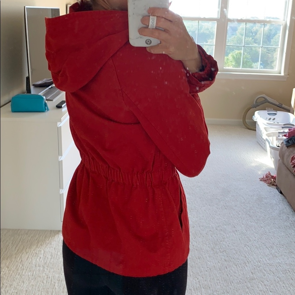 Anthropologie Red Drawstring Waist Jacket - Picture 4 of 6